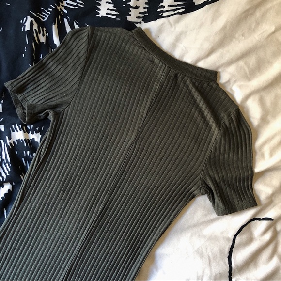 Iris Green Ribbed Bodycon Dress - Picture 5 of 7